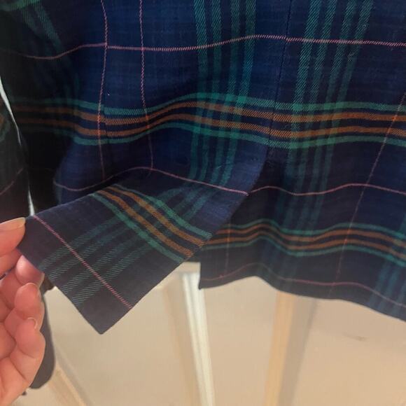 Merona SZ 4 Plaid Cropped Blazer Dark Academia Collegiate Schoolgirl Moody - Picture 6 of 9